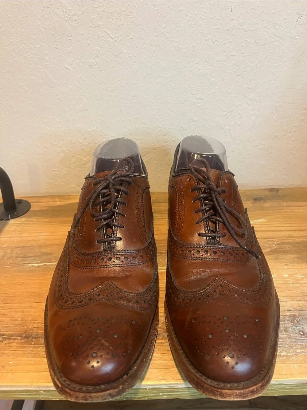 Allen Edmonds Mens Mcallister Oxfords Wingtip Light Brown Leather Size 10.5